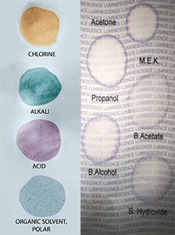 ink and paper solvent reactive secure paper